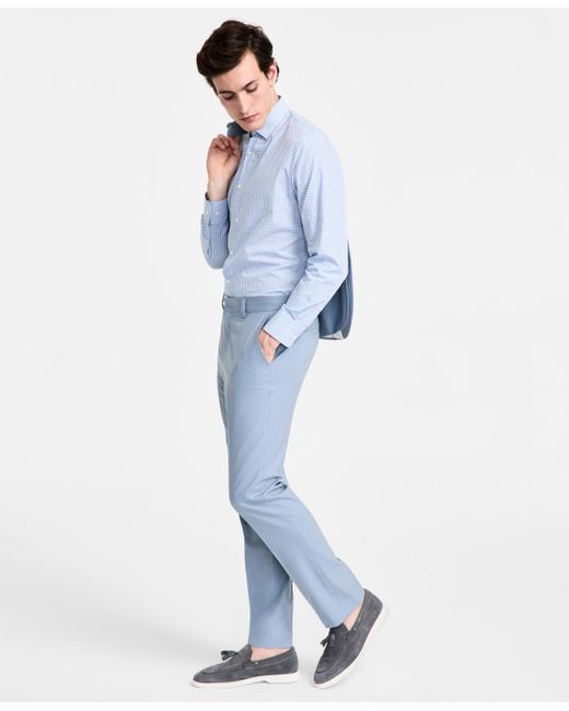 Boss Blue Hugo By Modern-fit Wool Blend Suit Pants for men