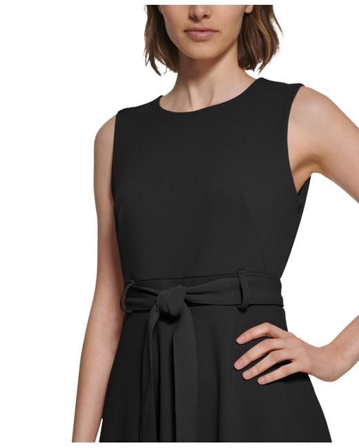 Calvin Klein Black Sleeveless Midi A-line Dress