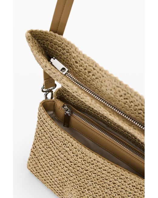 Desigual Metallic Medium Raffia Bag