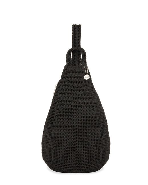 The Sak Black Geo Crochet Sling Backpack