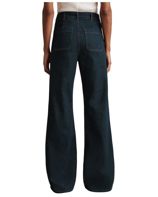 Reiss Blue Patch-pocket Flared Jeans