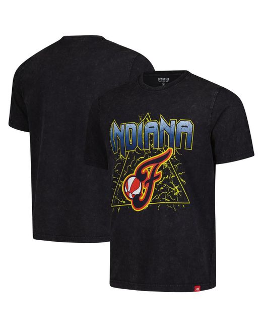 Sportiqe Black And Indiana Fever Rock Roll Collection Angus Mineral Wash T-shirt