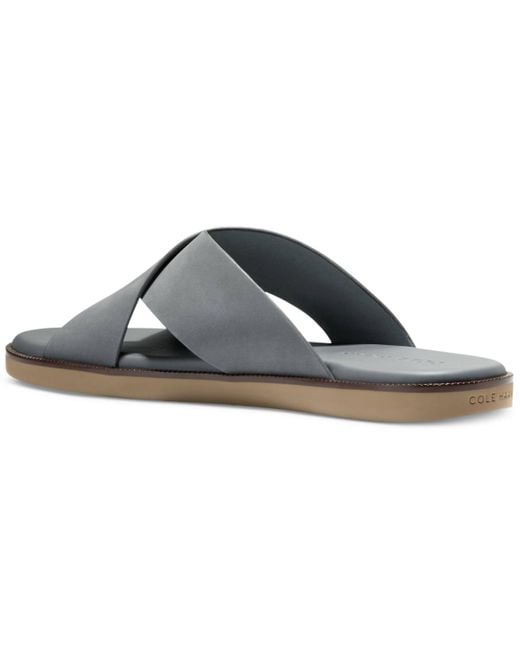Cole Haan Gray Nantucket Cross Strap Slip-on Slide Sandals for men