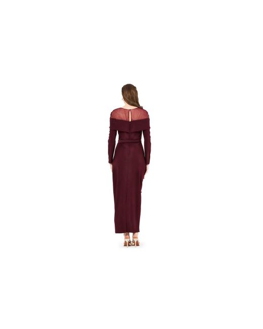 Amiri Red Hand Embellished Tulle Panel Bardot Dress