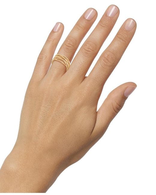 Macy's Metallic Polished Interlocking Multirow Crossover Statement Ring