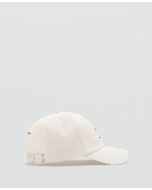 Mango Natural Embroidered Cotton Cap for men