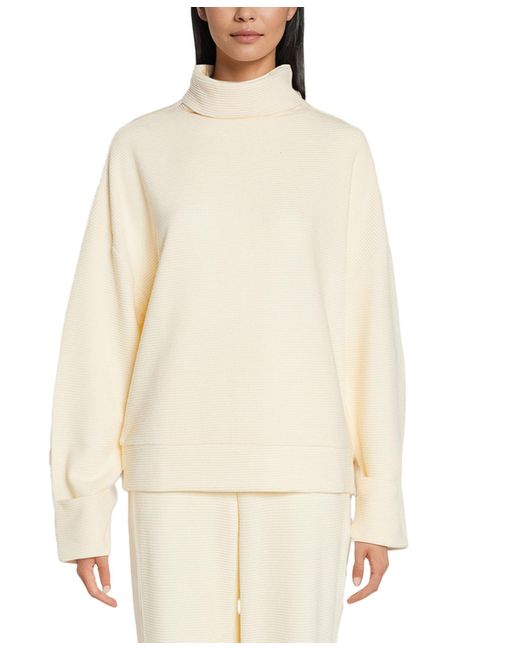 Three Dots Natural Nova Relaxed Turtleneck Sweater