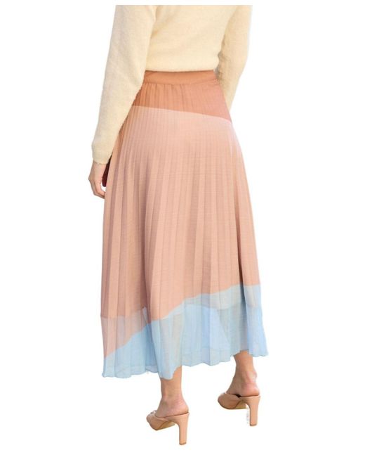 Lily and Lionel London Blue Ladbarn Color Block Pleated Maxi Skirt