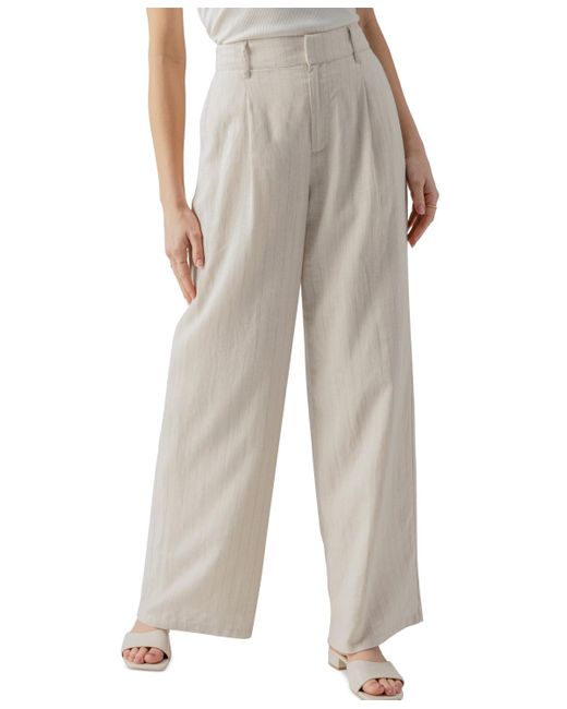 Sanctuary White Pleated-front Wide-leg Trousers