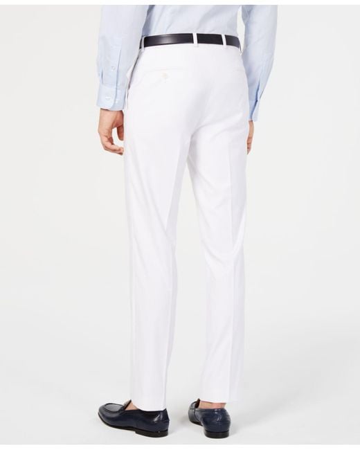 Lyst - Calvin Klein Slim-fit Performance Stretch Wrinkle-resistant Solid Dress Pants in White