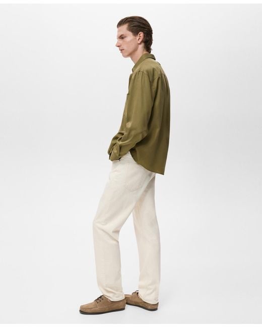 Mango Green Lyocell Pocket Shirt for men