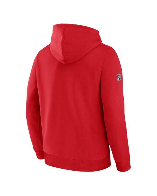 Fanatics Red Chicago Blackhawks Centennial Fleece Pullover Hoodie for men