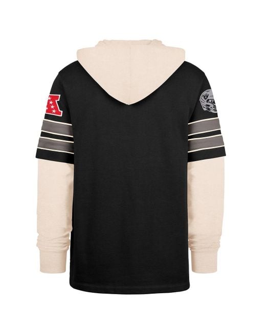 '47 Black Las Vegas Raiders Split Zone Cornerback Duo Hoodie for men
