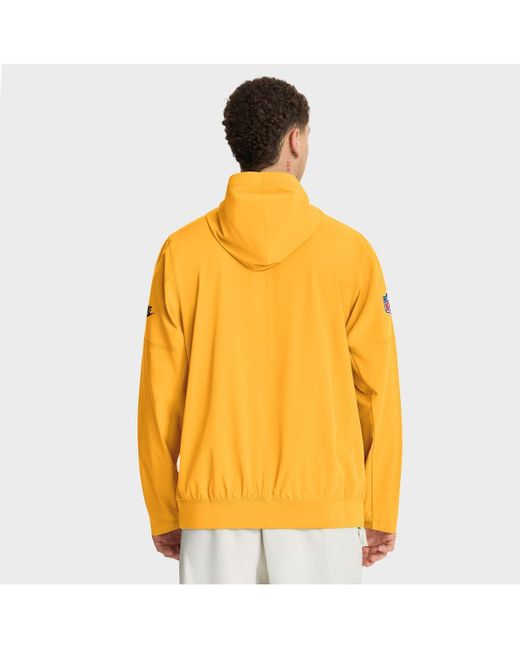 Nike Orange Pittsburgh Steelers 1933 Sideline Alt Pack Anorak Half-zip Hoodie Jacket for men