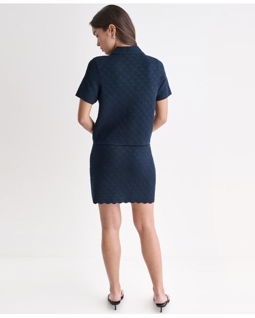 BCBGMAXAZRIA Blue Collared Button-front Jacket