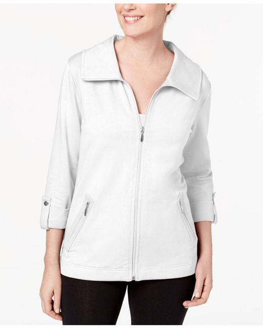 Karen Scott Zip-front French-terry Jacket, Created For Macy's in