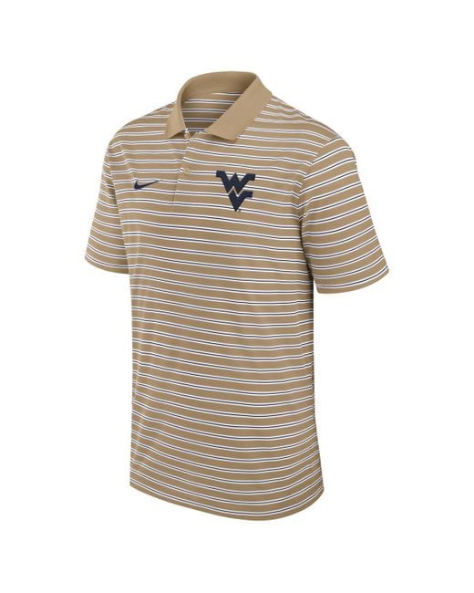 Nike Gray West Virginia Mountaineers Athletic Prep Striped Performance Polo Shirt for men