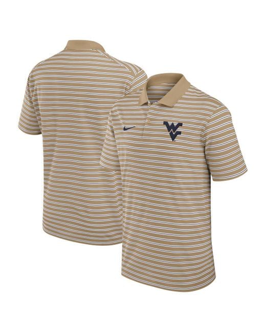 Nike Gray West Virginia Mountaineers Athletic Prep Striped Performance Polo Shirt for men