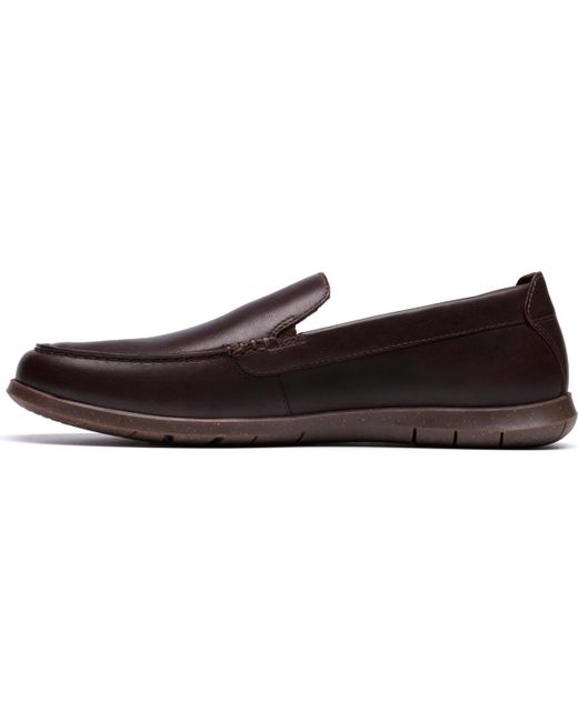Clarks Brown Flexway Step Slip On Loafers for men