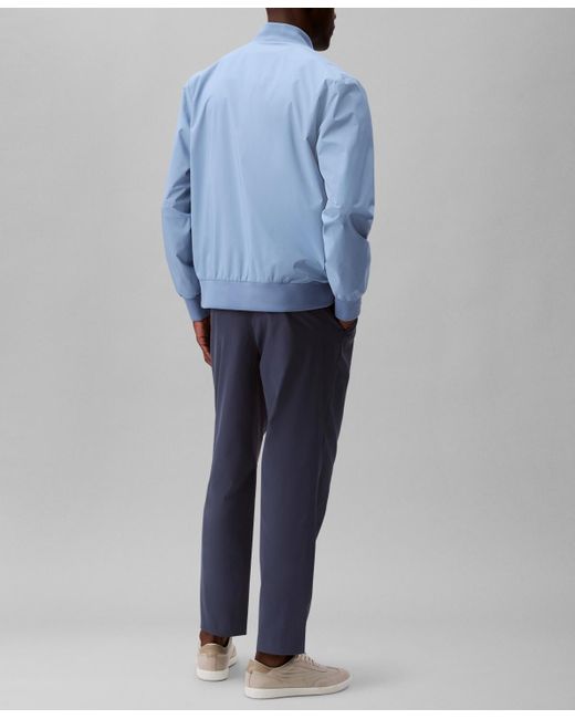 Calvin Klein Blue Logo-print Matte Bomber Jacket for men