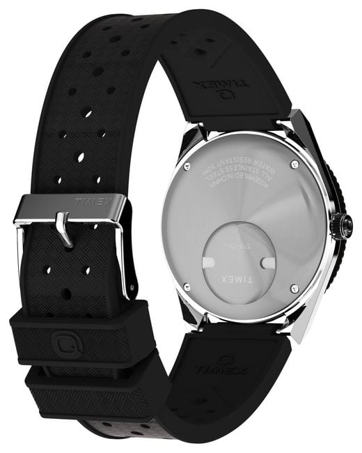 Timex Metallic Analog Rubber Strap Watch for men