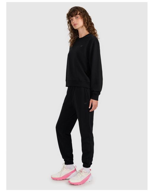 4F Black Pullover Basic Sweatshirt Without Hood