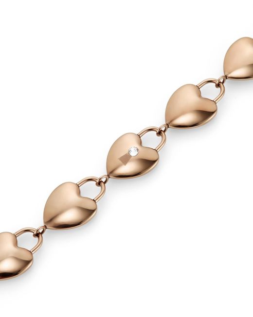 Olivia Burton Metallic Locked Heart Rose Gold Plated Bracelet