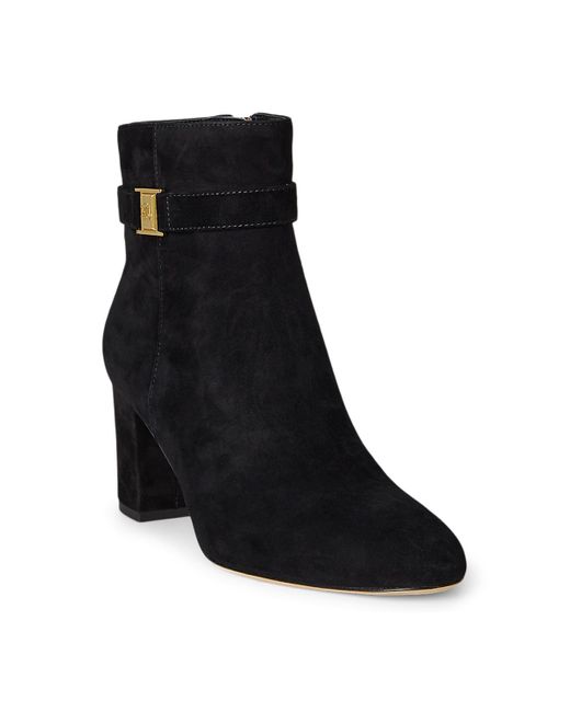 Ralph Lauren Women's Black Kellie Suede Heel Booties