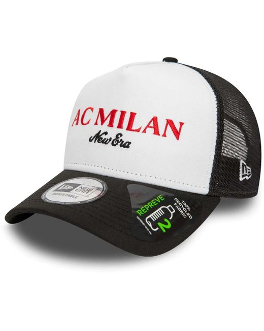 KTZ White Ac Milan E-frame Adjustable Trucker Hat for men