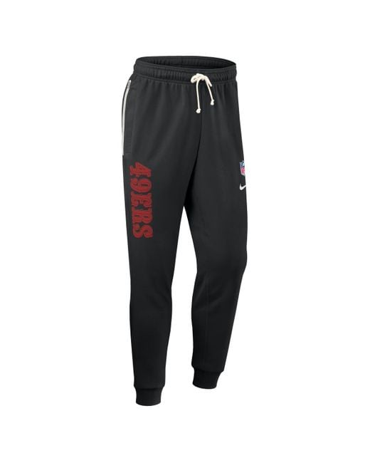 Nike Black San Francisco 49ers Sideline Ground Game Performance Taper Pants for men