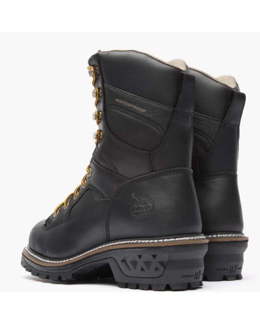 Georgia Boot Black Ltx Logger Waterproof Work Boot for men