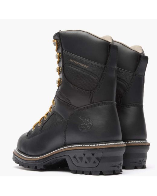 Georgia Boot Black Ltx Logger Waterproof Work Boot for men