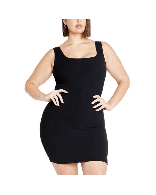 City Chic Black Plus Size Bodycon Shaper Dress