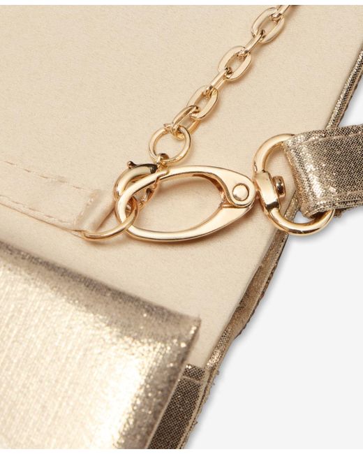 INC International Concepts Natural Caitlin Satin And Crystal Clutch
