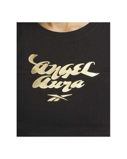 Reebok Black X Angel Reese Cropped Graphic Tee