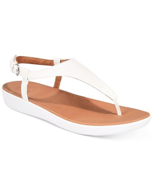 Fitflop White Lainey T-strap Slingback Thong Sandals