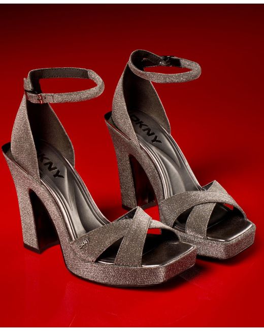 DKNY Women's Essential Open Toe Pump Heel Sandal - Black, Size 6, Fashion Heeled Sandals