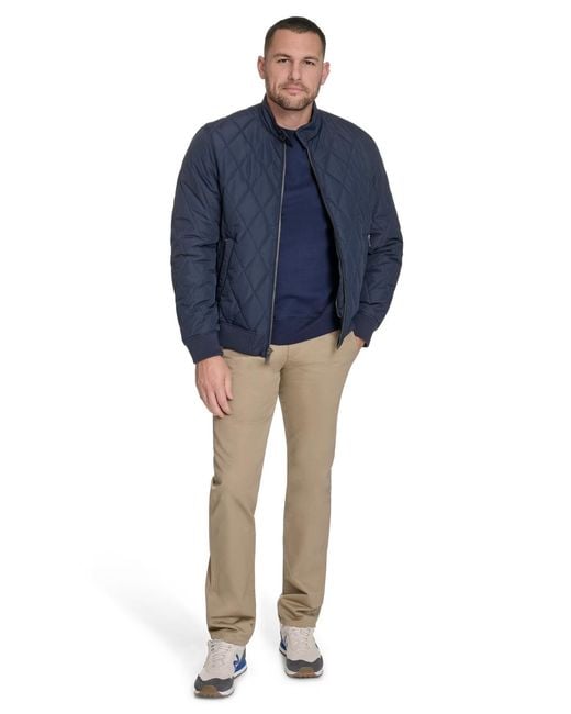 Dockers Blue Quilted Bomber Jacket for men