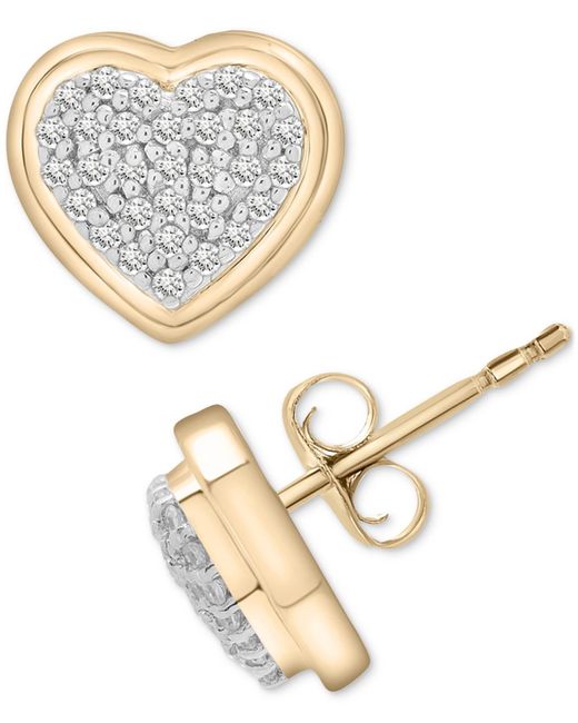 Macy's White 2-pc. Set Diamond Heart Pendant Necklace & Earrings (1/3 Ct. T.w.