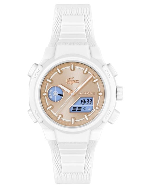 Lacoste White Lc33 Silicone Strap Watch
