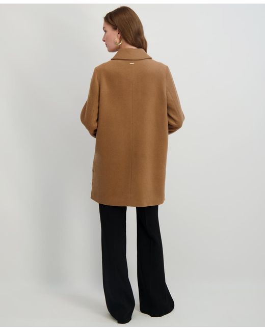 Tahari Brown Collared Single-breasted Coat