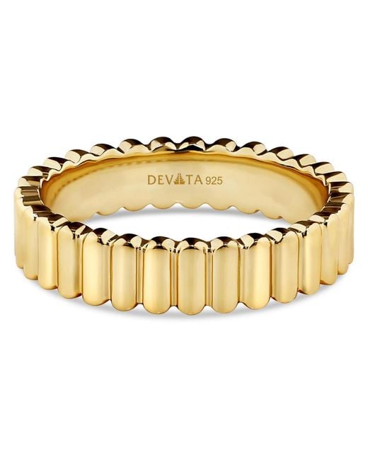 DEVATA Metallic Ribbed Band Ring