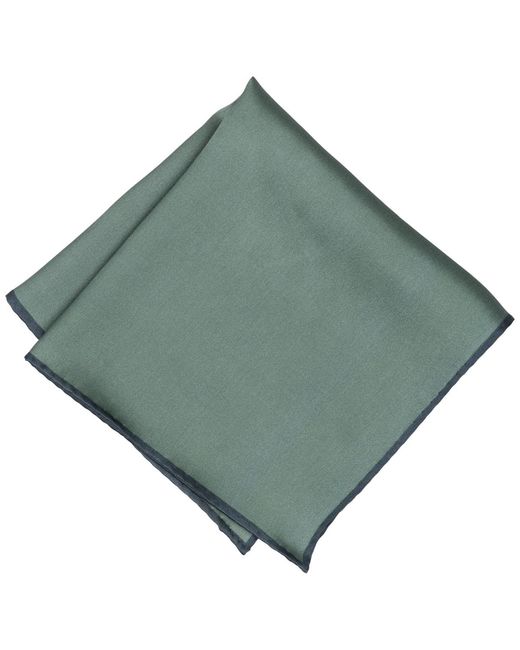 Alfani Green Silk Solid Rolled Border Pocket Square for men