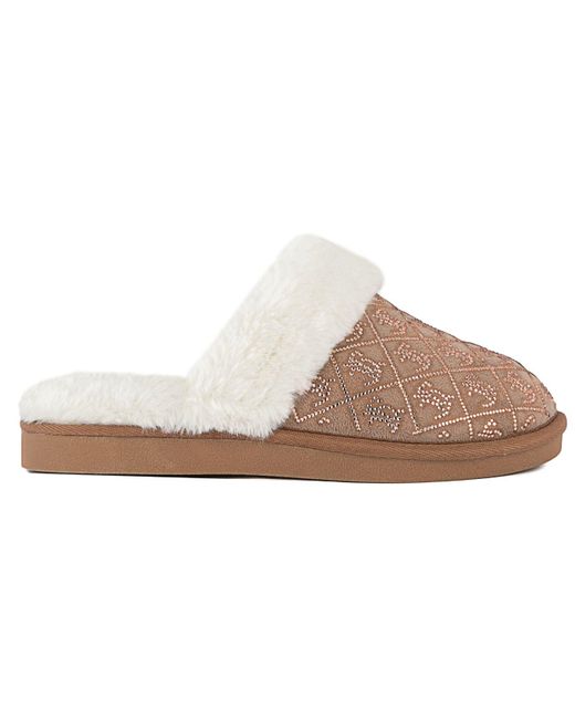 Juicy Couture Kira Logo Slippers in Brown Lyst