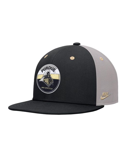 Nike Black Purdue Boilermakers Vintage Patch Snapback Hat for men