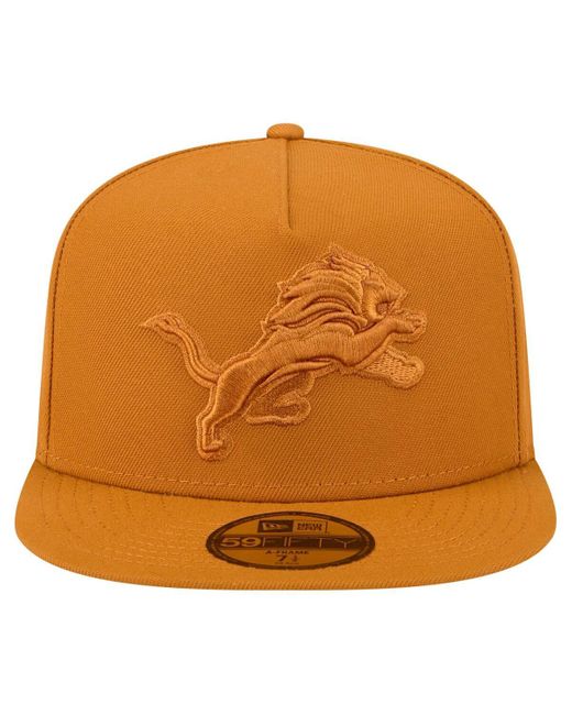 KTZ Orange Detroit Lions Color Pack A-frame 59fifty Fitted Hat for men