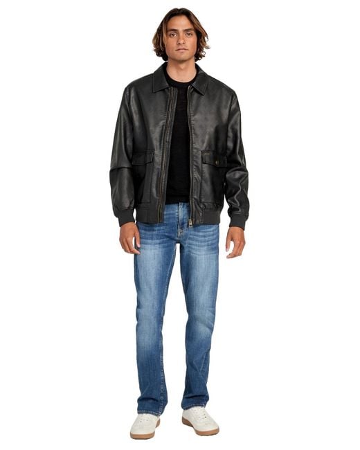 Guess Black Monogram Aviator Jacket for men