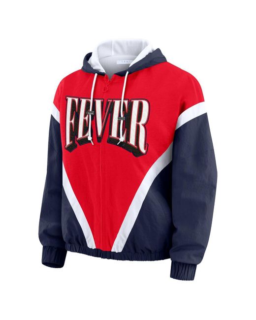 WEAR by Erin Andrews Blue/red Indiana Fever Color Block Full-zip Windbreaker Jacket