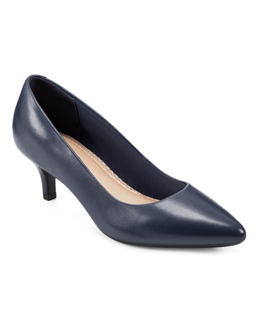 Easy Spirit Lexie Slip-on Kitten Heel Dress Pumps in Blue | Lyst