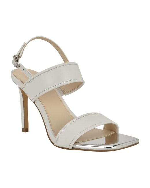 Calvin Klein Metallic Amour Double Band Slingback Stiletto Sandals